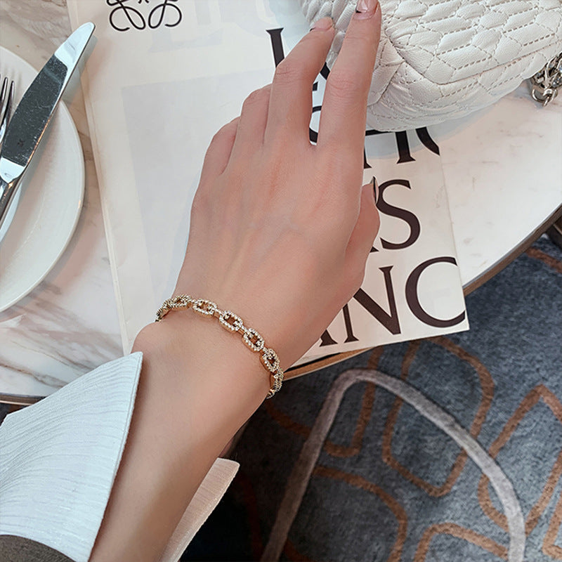 Real Gold Electroplated Zircon Luxury Bracelet