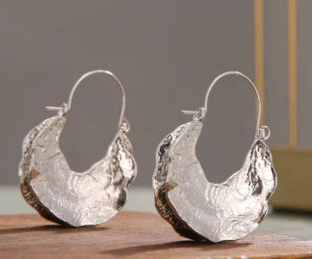 18K Gold Plated Half Pumpkin Hoop Earrings (One Pair)