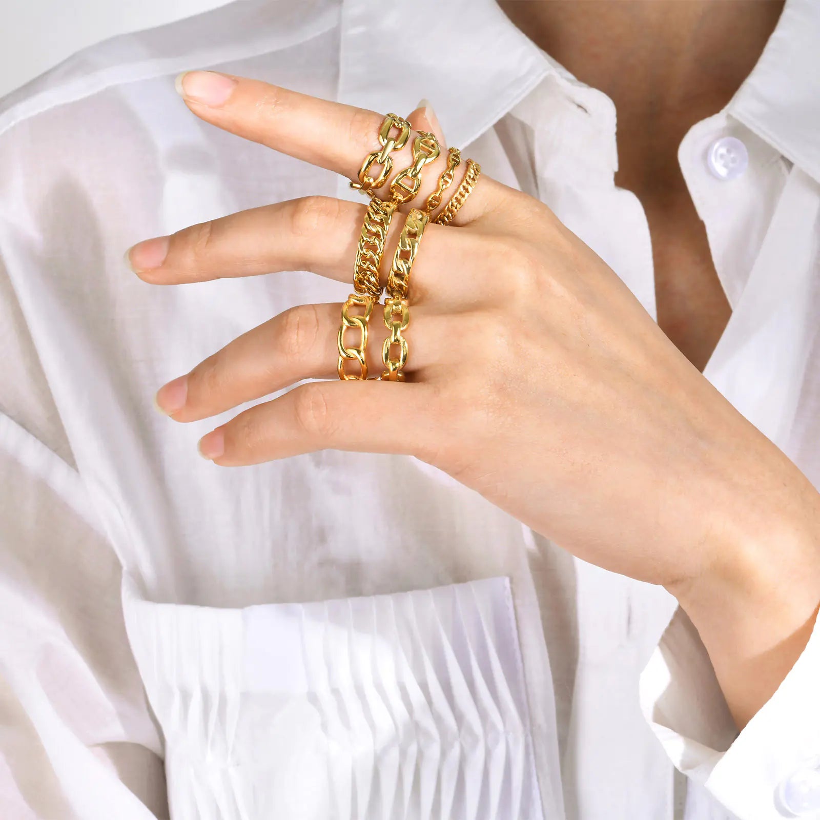Trendy 18K Gold-Plated Rings