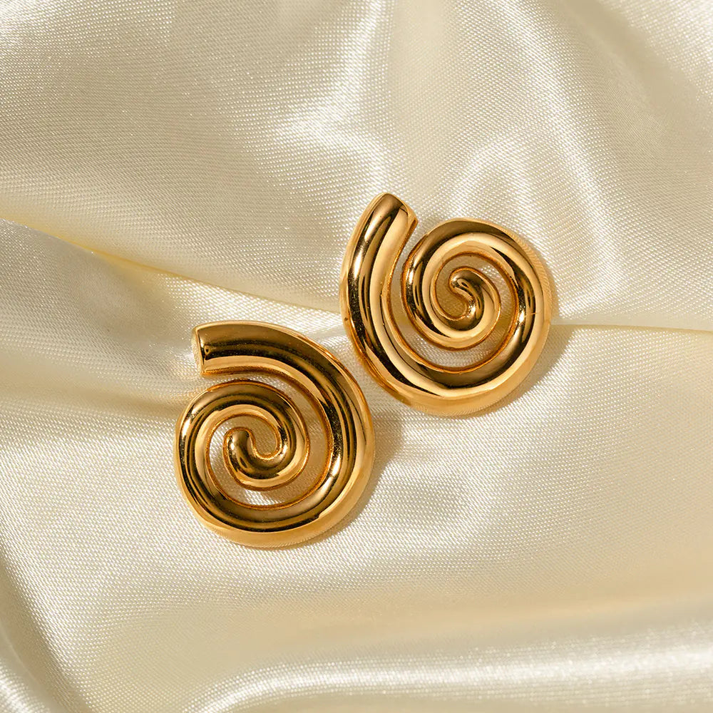 18K Gold Twisted Hoop Earrings