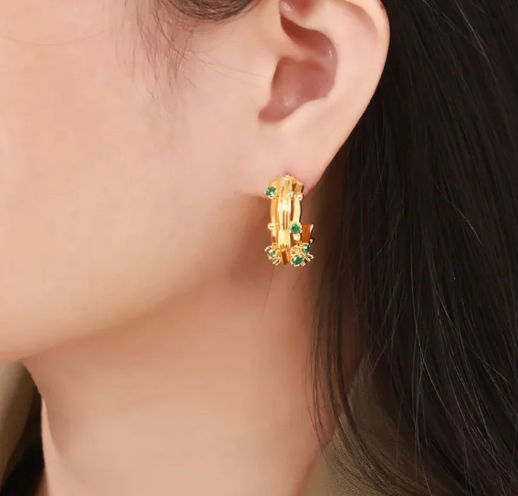 Geo Glam Gold Hoops