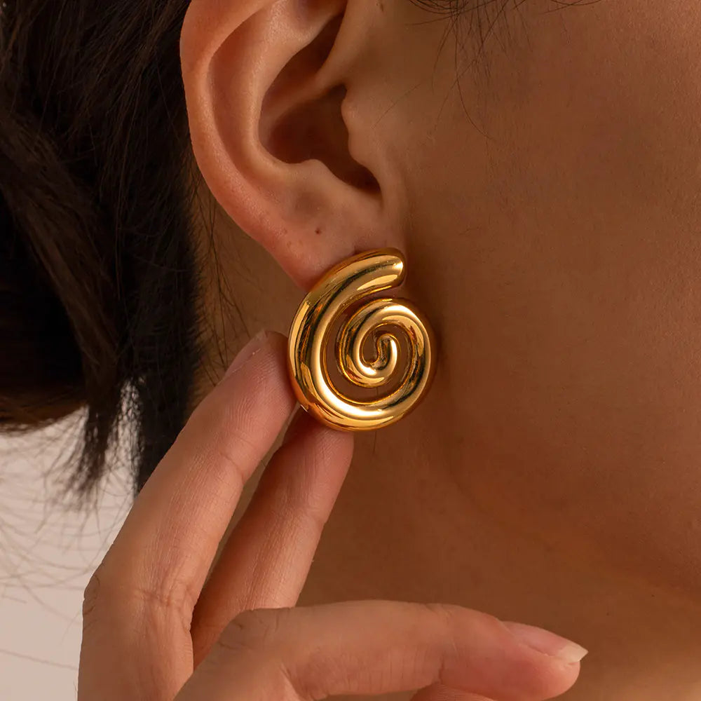 18K Gold Twisted Hoop Earrings