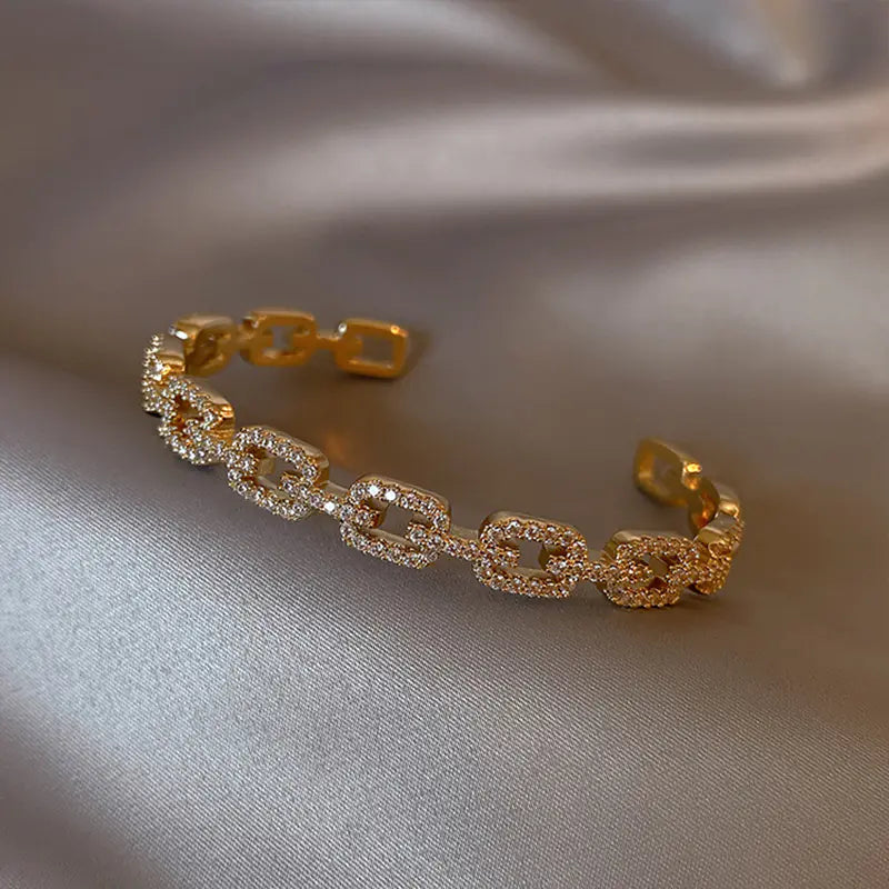 Real Gold Electroplated Zircon Luxury Bracelet