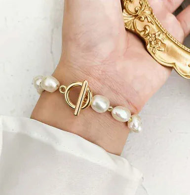 Real Gold Plated Freshwater Pearl Bracelet for Girls