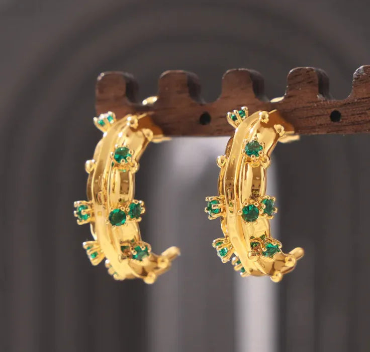 Geo Glam Gold Hoops
