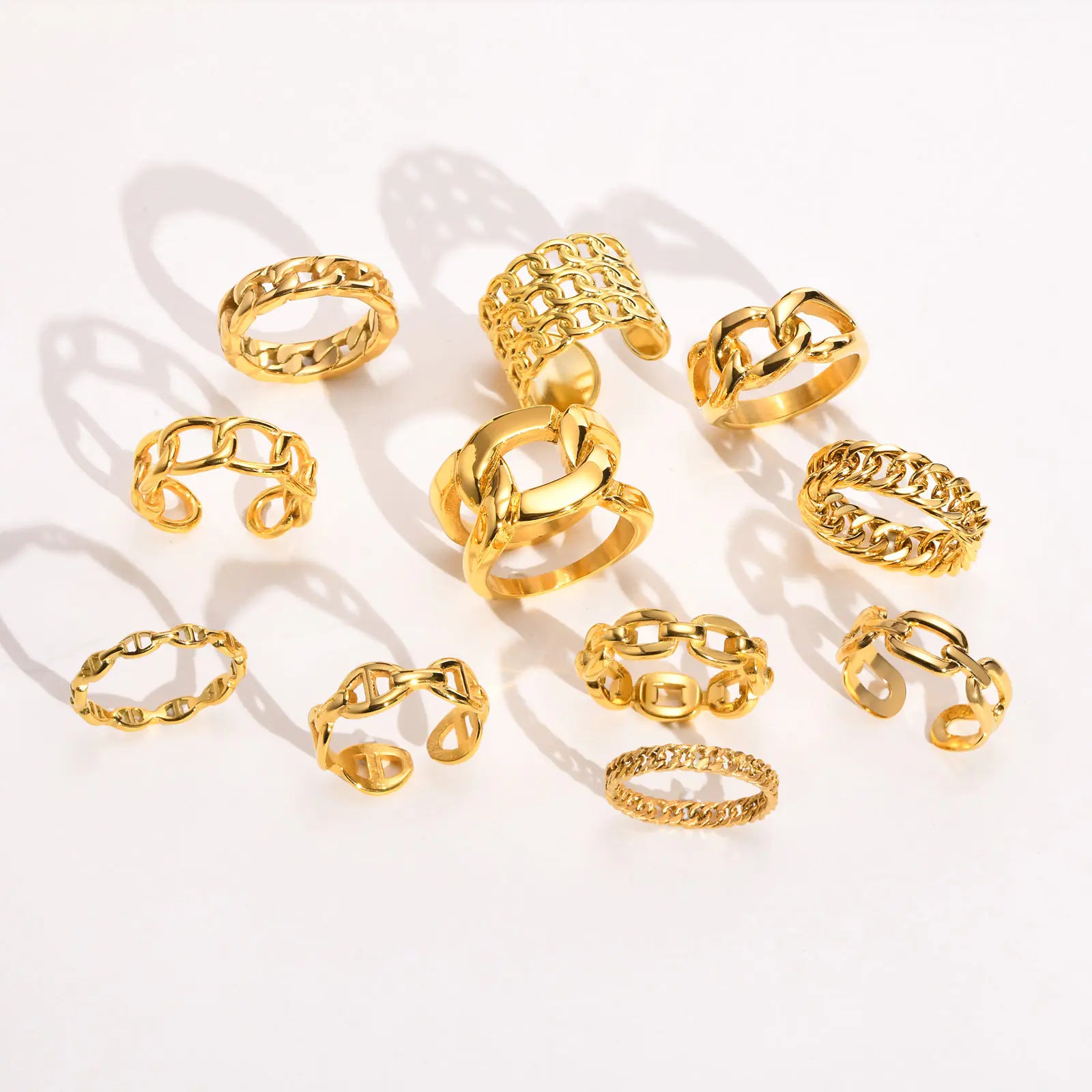 Trendy 18K Gold-Plated Rings