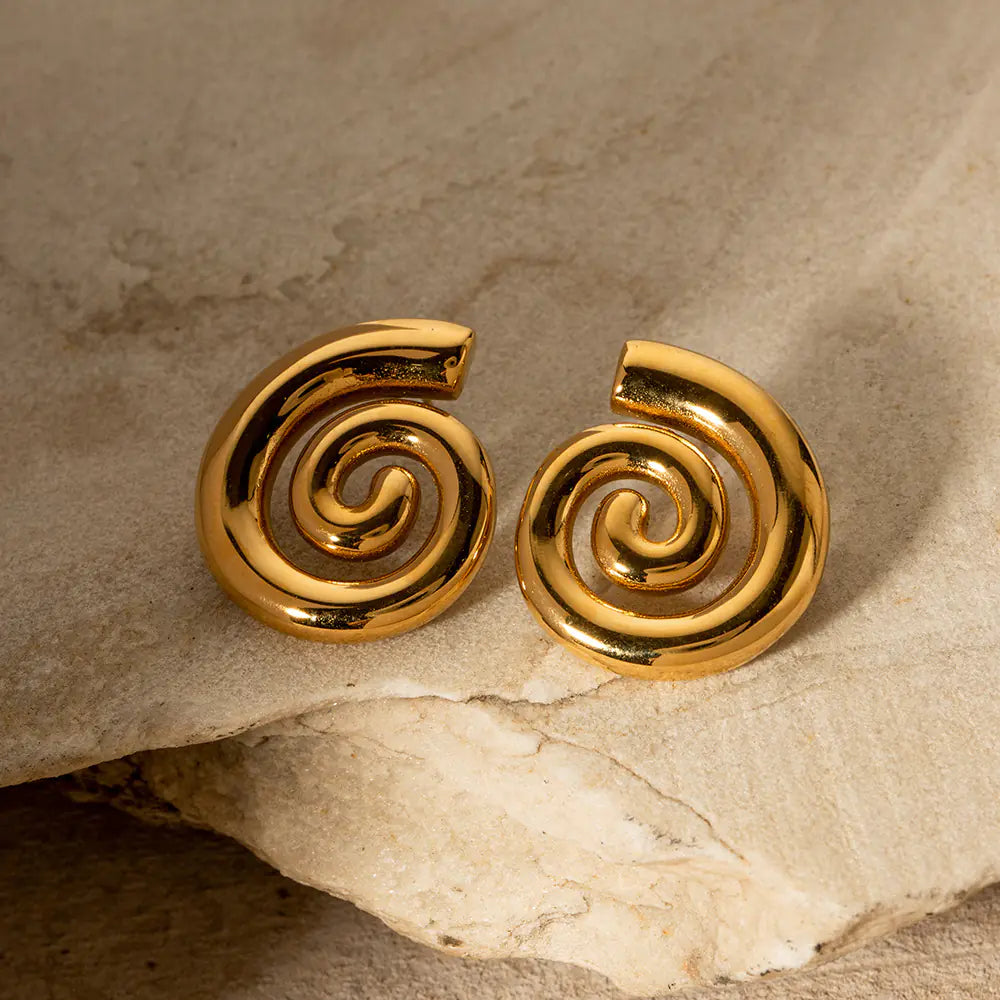 18K Gold Twisted Hoop Earrings