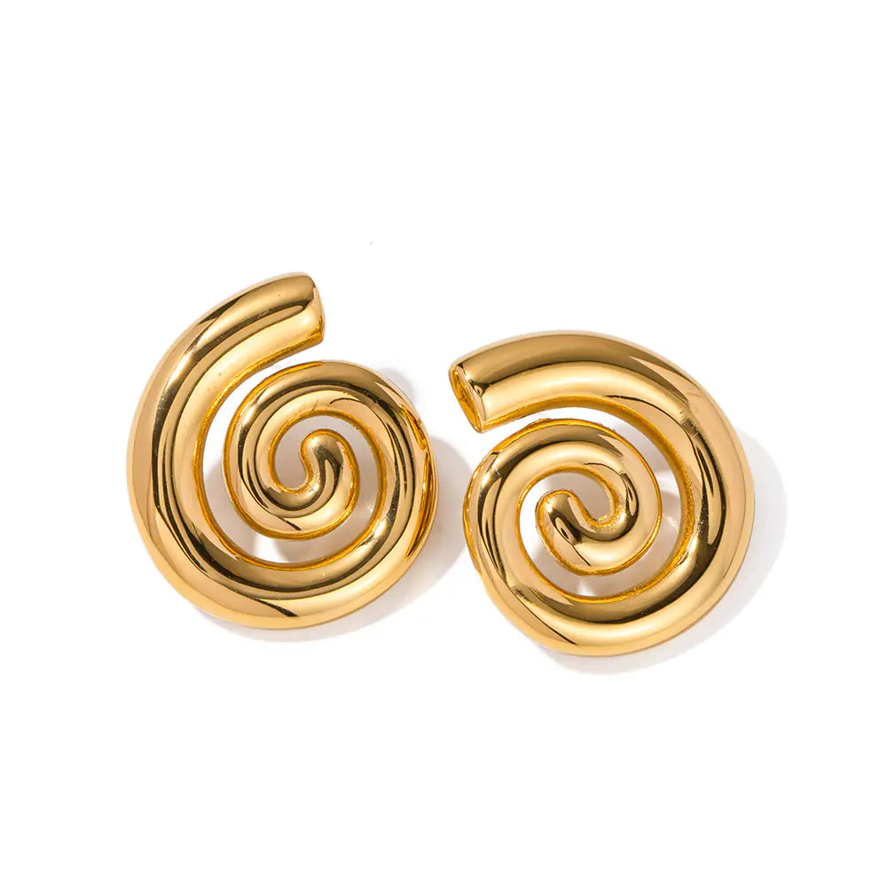 18K Gold Twisted Hoop Earrings