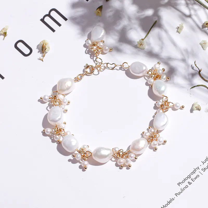 Baroque Shaped Freshwater Pearl Bracelet for Women
