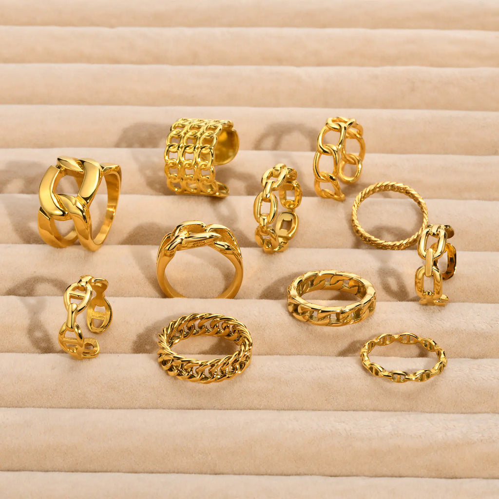 Trendy 18K Gold-Plated Rings