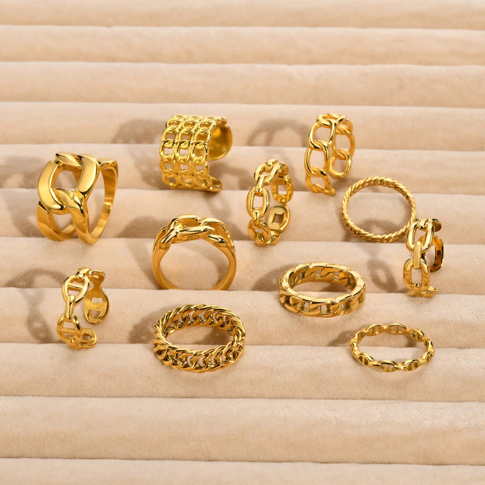 Trendy 18K Gold-Plated Rings