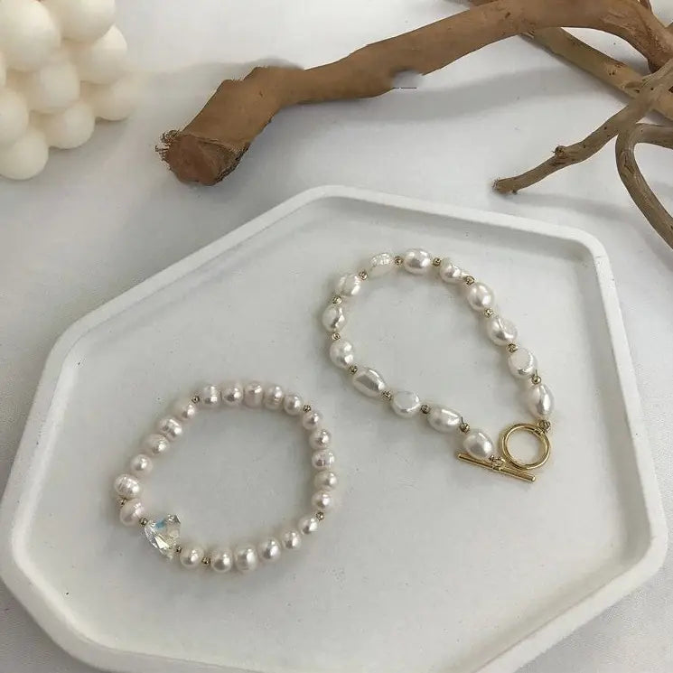 Real Gold Plated Freshwater Pearl Bracelet for Girls
